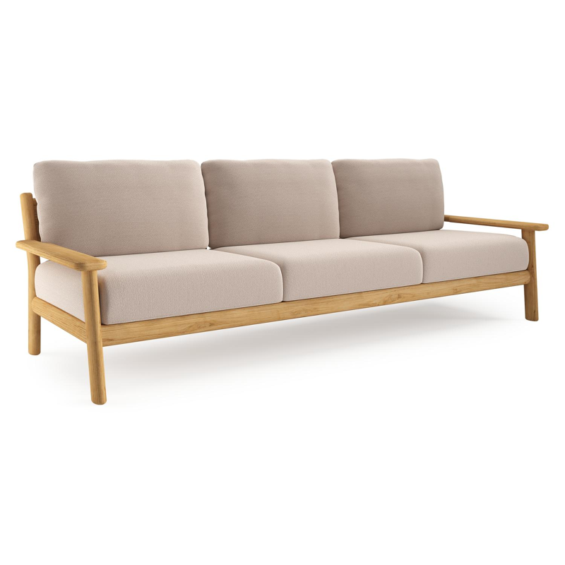 Amaro loungebank in teak met wander pilat all weather sunbrella® luxe kussen