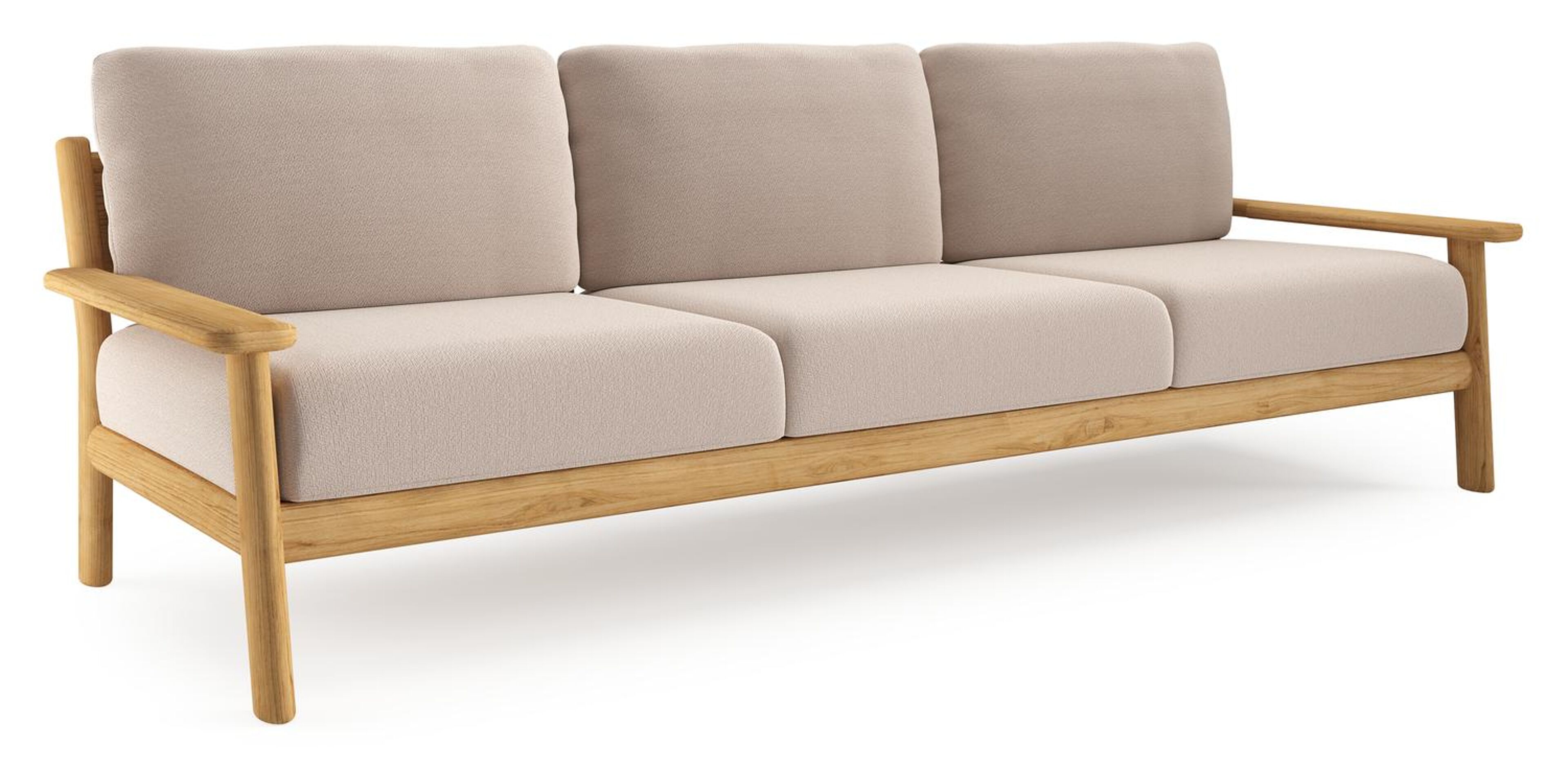 Amaro loungebank in teak met wander pilat all weather sunbrella® luxe kussen