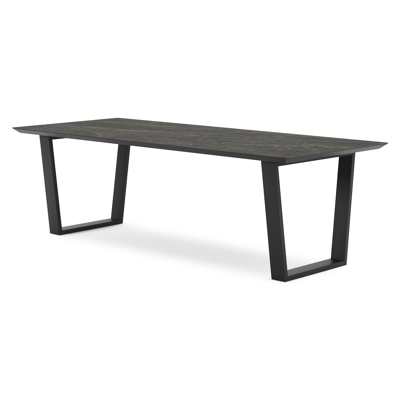 Pagino tuintafel in zwart aluminium en volkeramiek black obsession - L 240 x B 100 x H 74,5 cm