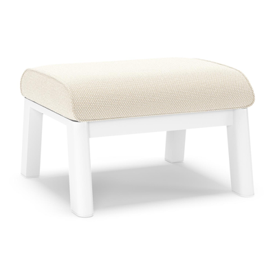 Cirello poef in wit aluminium met althea off white all weather cosytica kussen