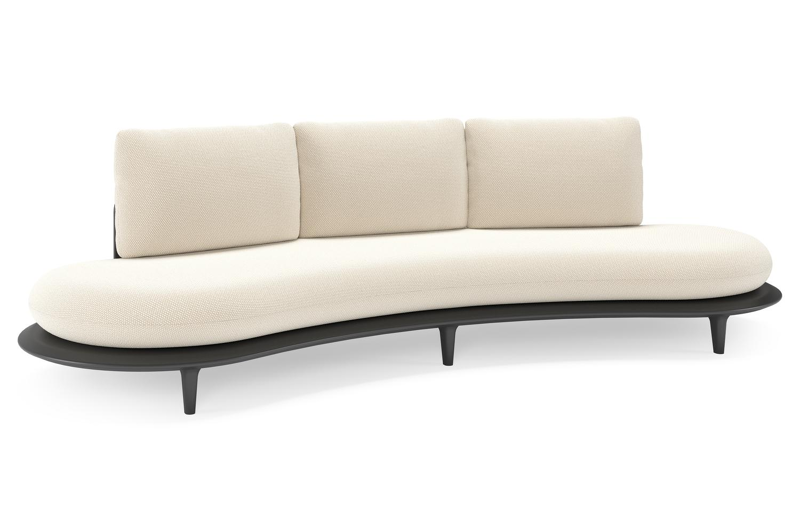 Bomero loungebank in zwart aluminium met althea off white all weather cosytica kussen