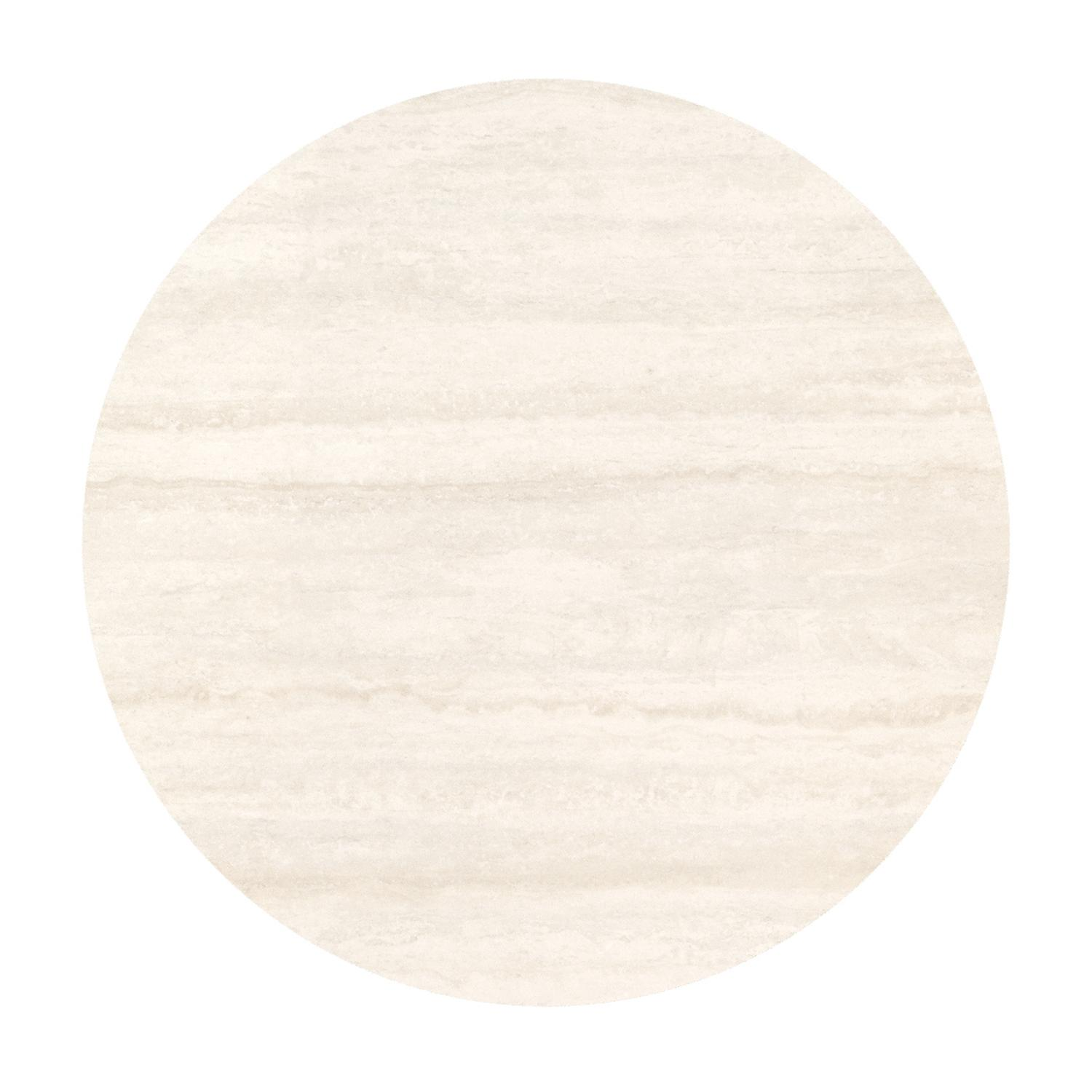 Fano tuintafel rond in zwart aluminium en volkeramiek Travertino Bianco - Dia. 85 x H 74 cm