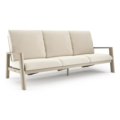 Canapé de jardin Cirello en aluminium beige et coussins en all weather cosytica althea off white