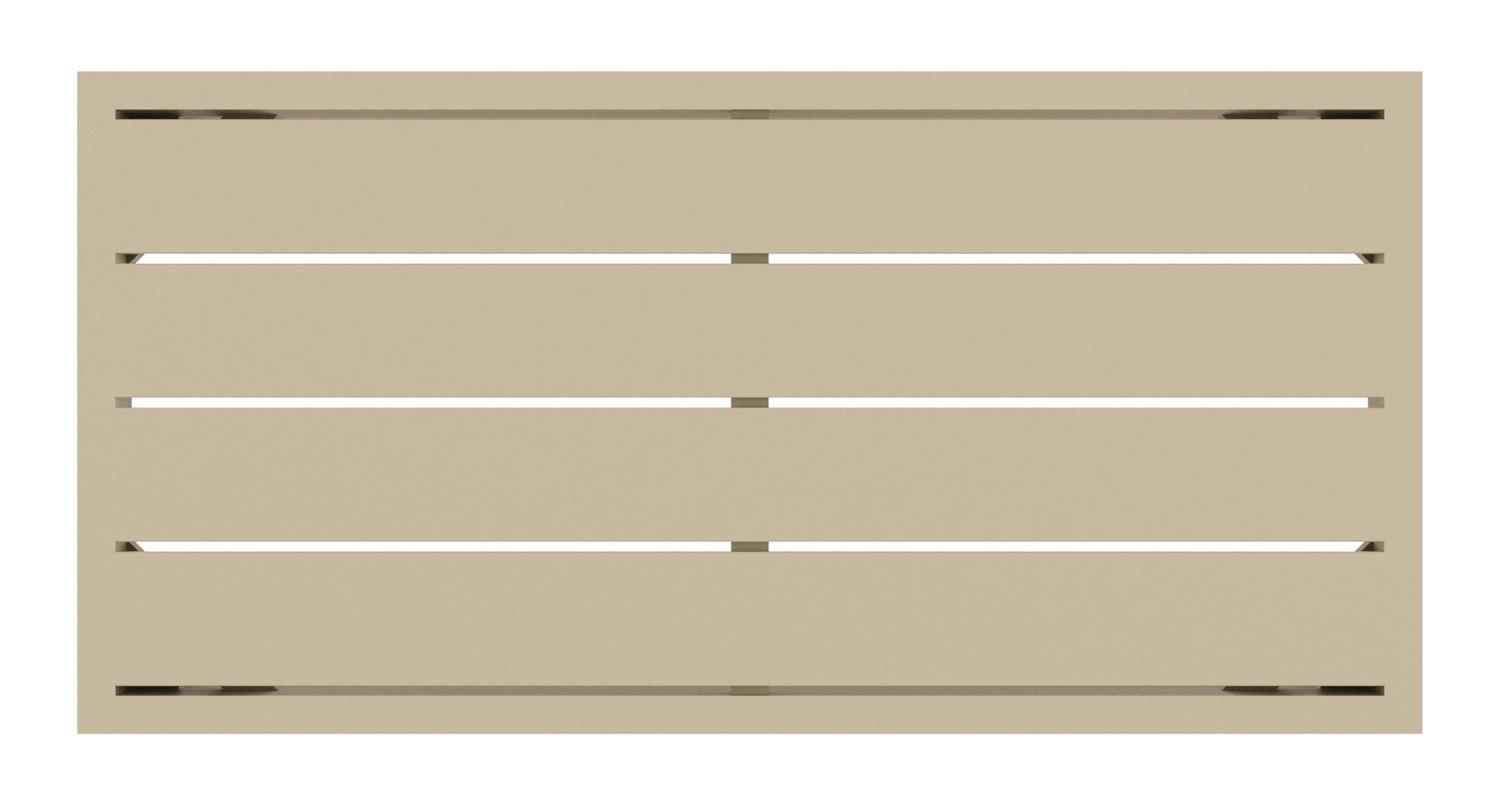 Caldela bijzettafel in beige aluminium - L 70 x B 35 x H 31 cm