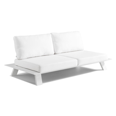 Canapé de jardin Cesano 2-pl coin droite en aluminium blanc avec coussin en all weather sunbrella® luxe natte white