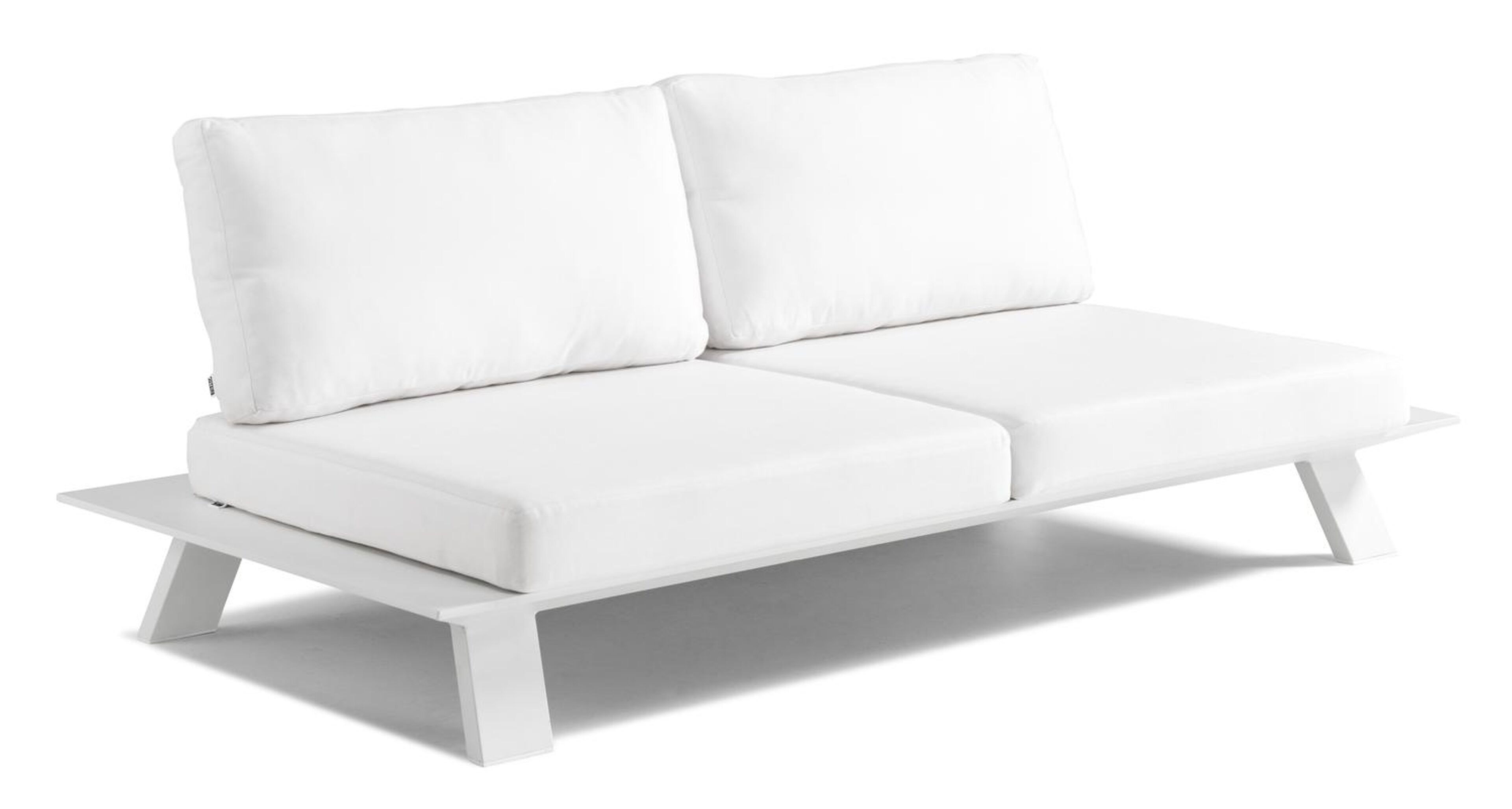 Canapé de jardin Cesano 2-pl coin droite en aluminium blanc avec coussin en all weather sunbrella® luxe natte white