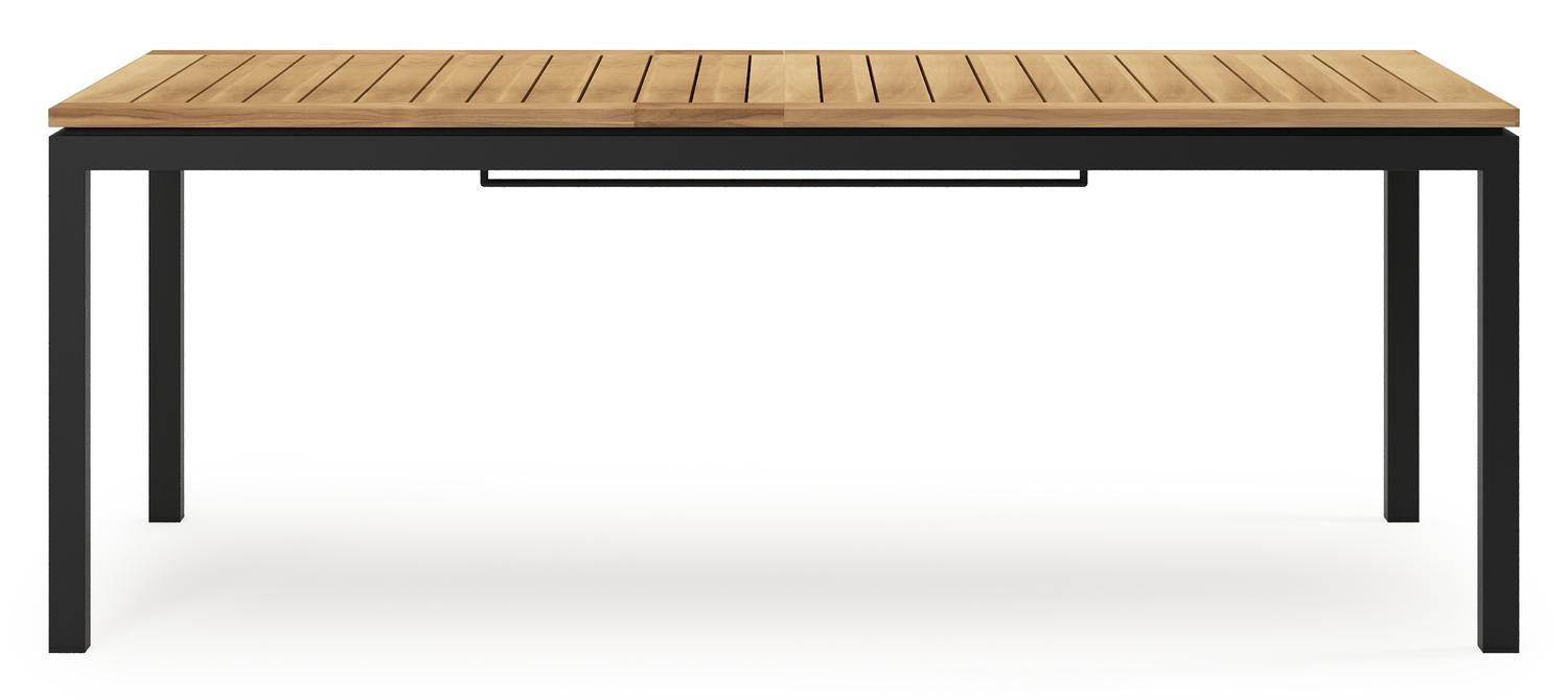 Amalfi uitschuifbare tuinset in zwart aluminium en teak met 8 Gerona tuinstoelen