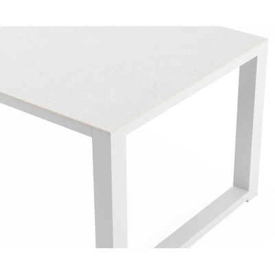 Livo tuintafel rechthoekig in wit aluminium en sintered stone Topo minerale - L 270 x B 100 x H 73 cm