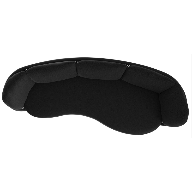 Canapé de jardin Lupino en aluminium noir et corde large plate de luxe tissée verticalement noir et coussins en all weather sunbrella® luxe lopi baribal