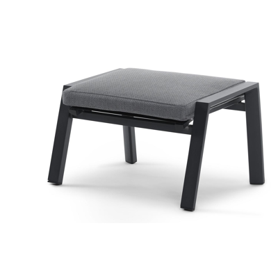 Prato loungeset in zwart aluminium met grijs weather+ textilene kussens