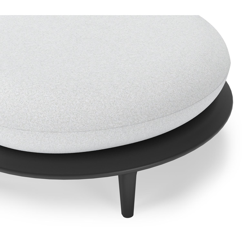 Pouf Bomero en aluminium noir et coussins en all weather solica ego birch