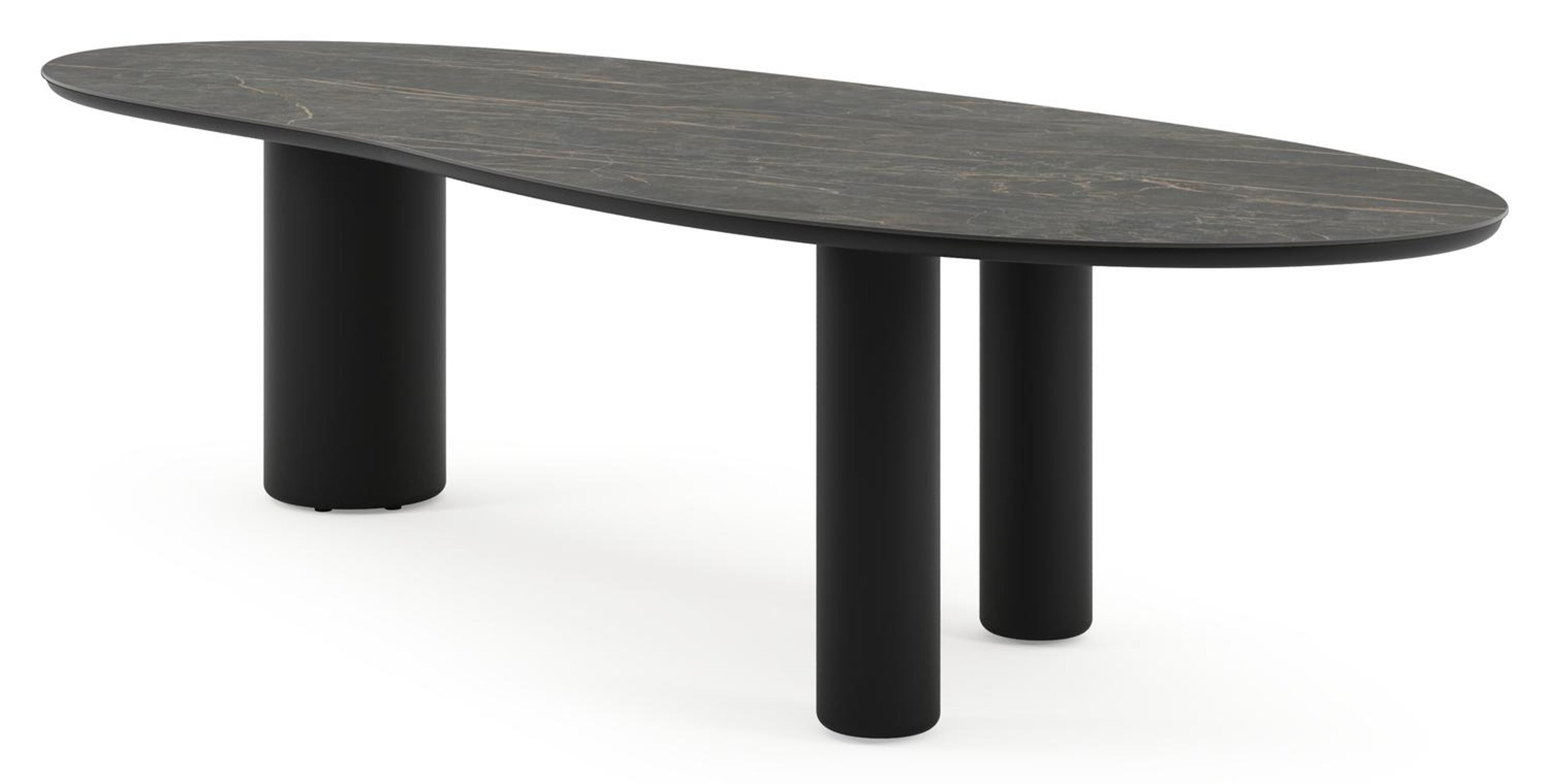 Amico tuintafel organisch in zwart aluminium en volkeramiek Black Obsession - L 320 x B 120 x H 73.5 cm