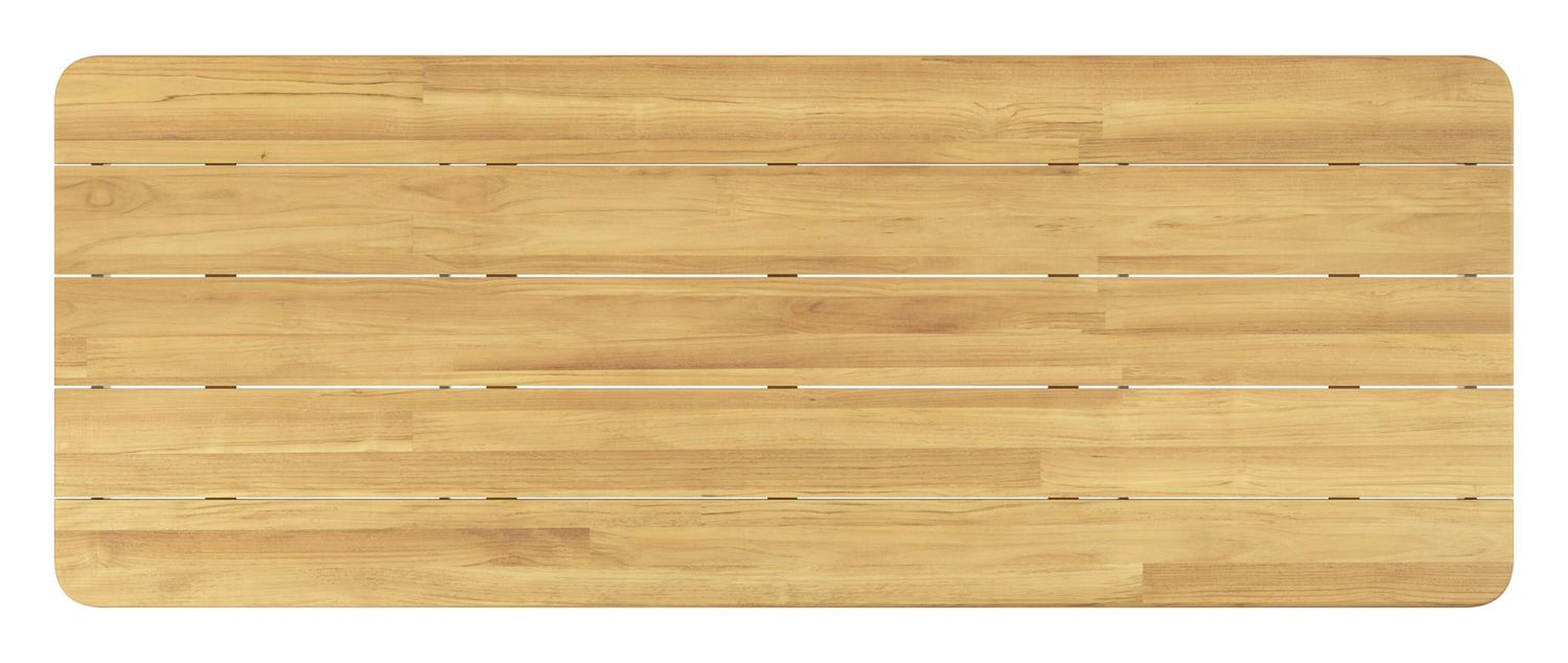 Orso tuintafel rechthoekig afgerond in wit aluminium en teak - L 290 x B 110 x H 73.5 cm