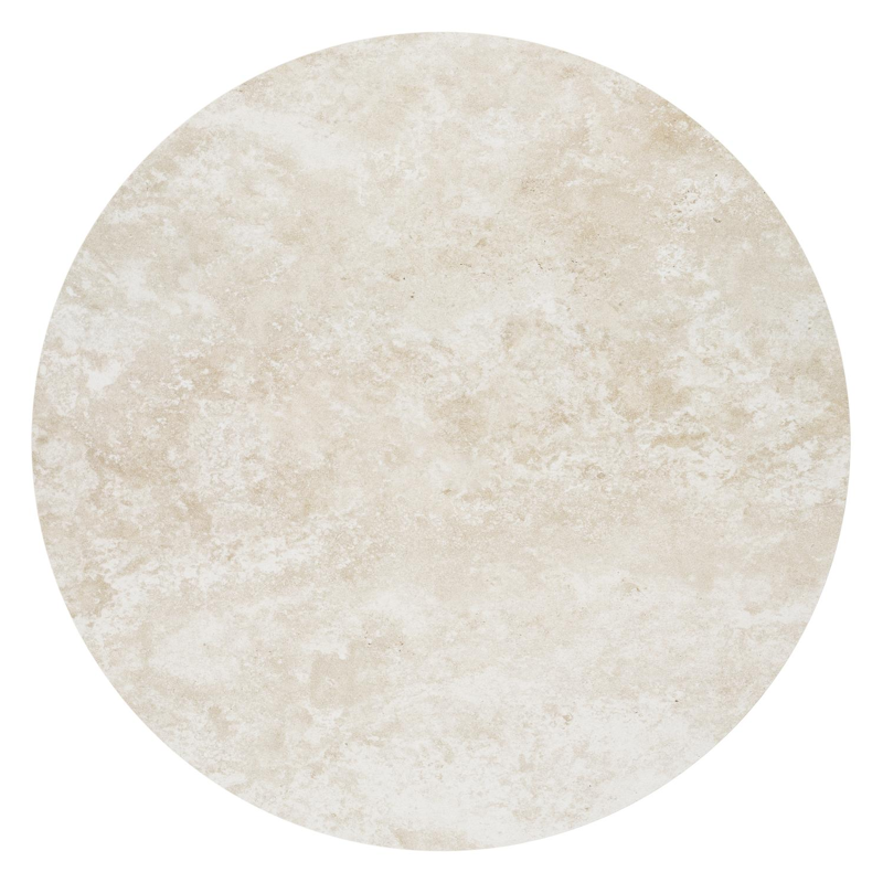 Amico loungetafel rond in beige aluminium en volkeramiek Rapolano - Dia. 110 x H 28 cm