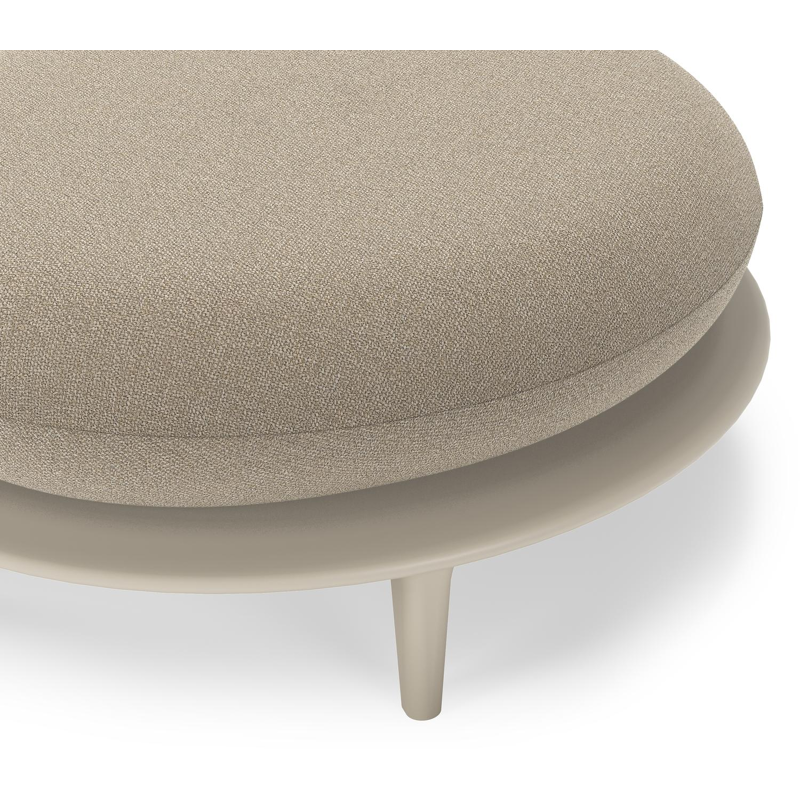 Bomero poef in beige aluminium met marbella sand all weather cosytica kussen