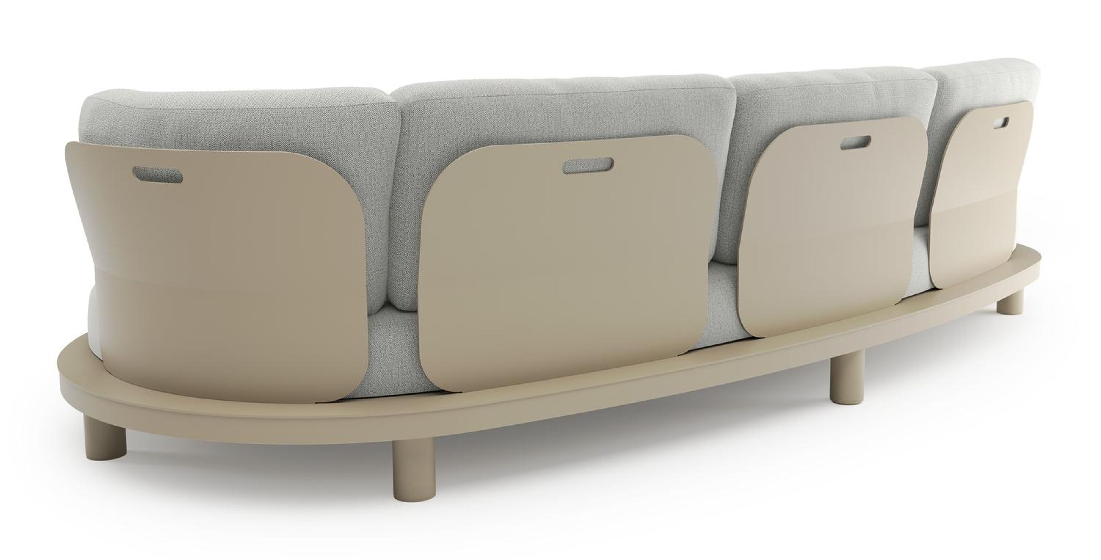 Donato loungebank in beige aluminium met savane nimbus all weather sunbrella® luxe kussen