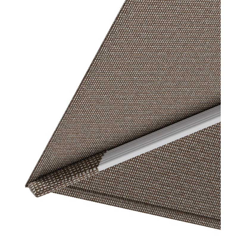 Parasol pendant Rufina avec fonction tilt en aluminium blanc et toile de parasol en All Weather Solica Firenze Earth - Lg.1 400 x Lg.2 300 cm (sans pied de parasol