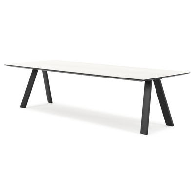 Cesano tuintafel rechthoekig in zwart aluminium en volkeramiek calista - L 280 x B 110 x H 75 cm