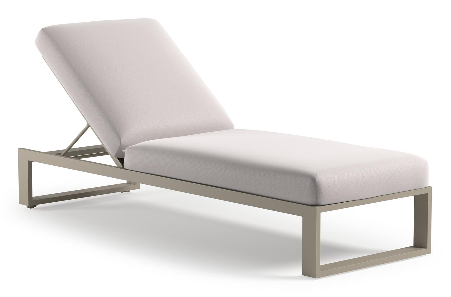 Verato verstelbaar ligbed in beige aluminium met savane whisper all weather sunbrella® luxe