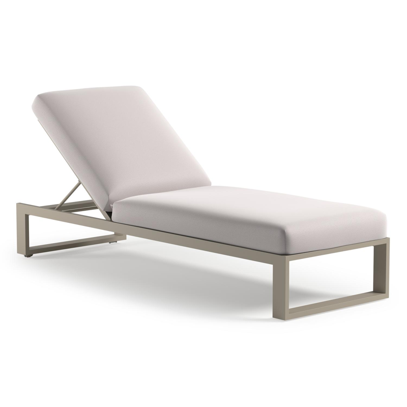 Verato verstelbaar ligbed in beige aluminium met savane whisper all weather sunbrella® luxe