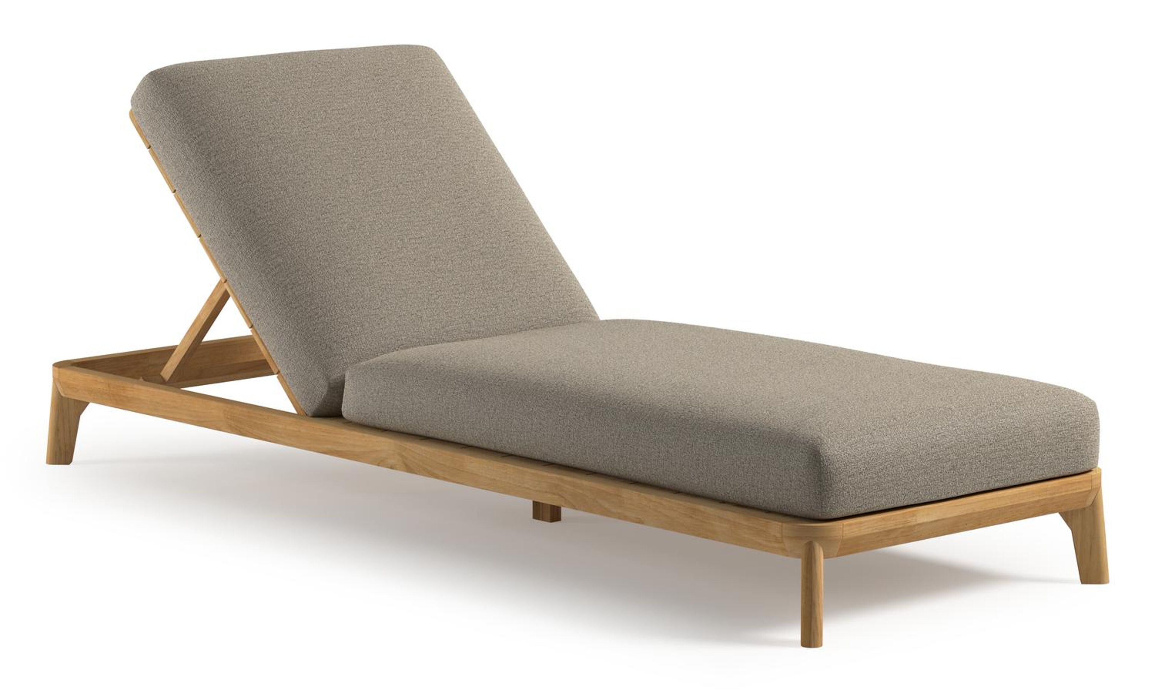 Orso verstelbaar ligbed in teak met catania beige all weather Cosytica kussen