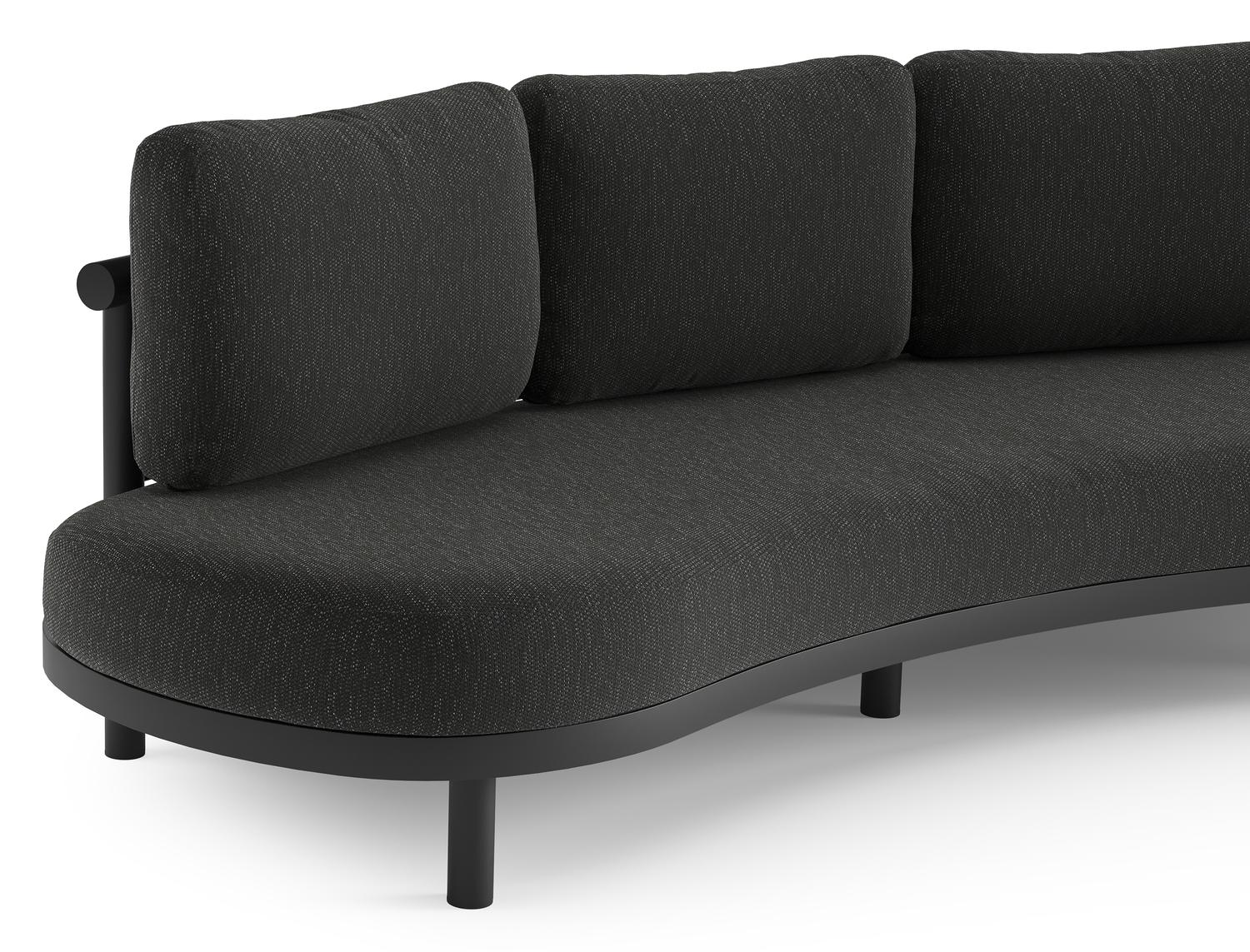 Lindo loungeset in zwart aluminium met sky black weather+ softtouch kussen
