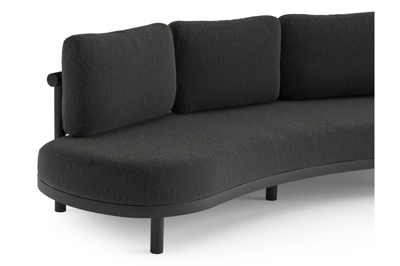 Lindo loungeset in zwart aluminium met sky black weather+ softtouch kussen