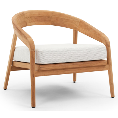 Lacrima loungestoel 1-zit in teak met lopi marble all weather sunbrella® luxe kussen