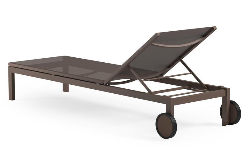 Set van 2 verstelbare Caravelle ligbedden in taupe aluminium