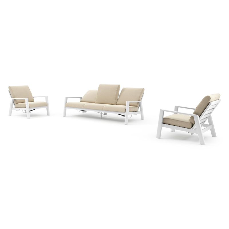 Cirello loungeset in wit aluminium met soul papyrus all weather solica kussen