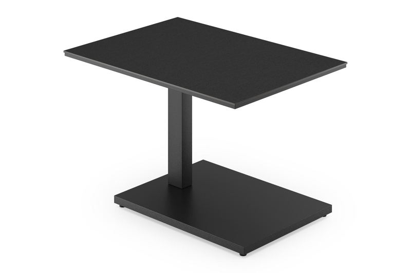 Cirello Pop up bijzettafel in zwart aluminium en nero black volkeramiek - L 70 x B 50 x H 66 cm