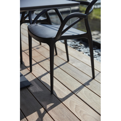 Mila stapelbare tuinstoel zwart - kunststof