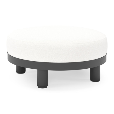 Donato lounge poef in zwart aluminium met All Weather Solica Soul Optik kussen