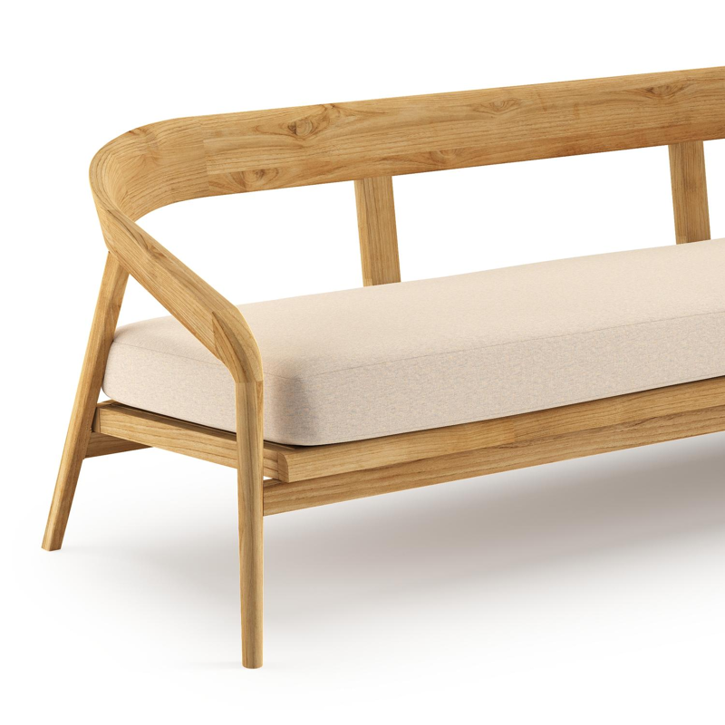 Lacrima loungeset in teak met heritage papyrus all weather Sunbrella® luxe kussen
