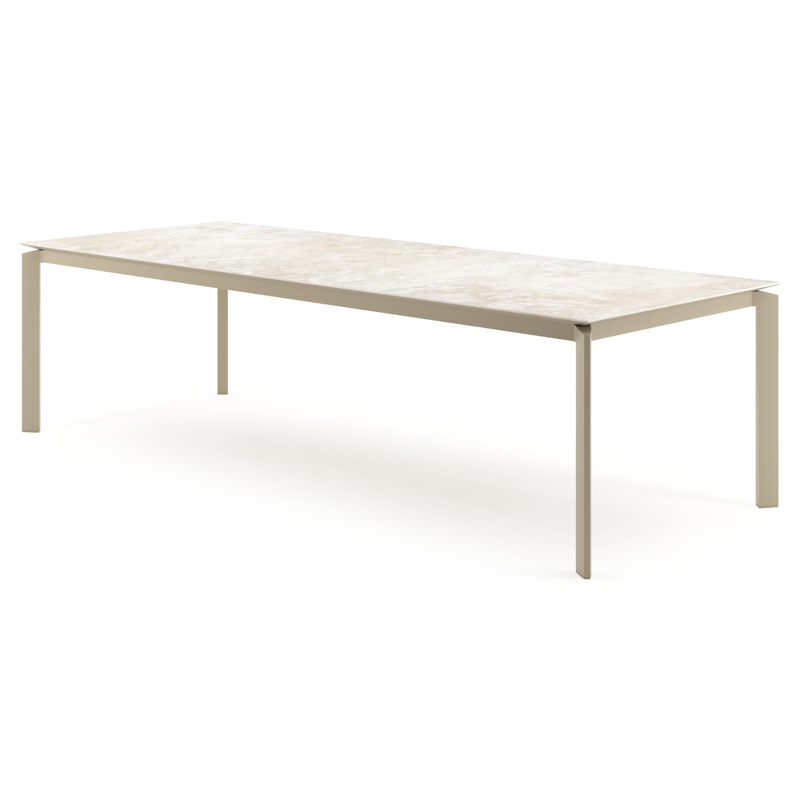 Cirello tuintafel rechthoekig in beige aluminium en volkeramiek Rapolano - L 280 x B 110 x H 74.5 cm