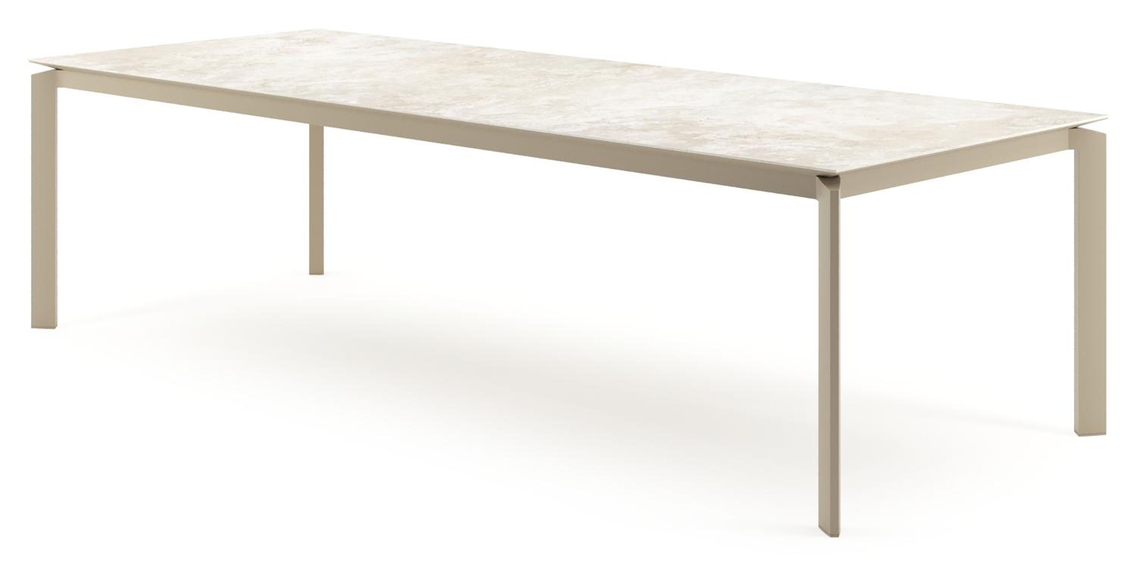 Cirello tuintafel rechthoekig in beige aluminium en volkeramiek Rapolano - L 280 x B 110 x H 74.5 cm