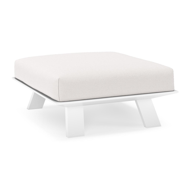Cesano poef in wit aluminium met savane whisper all weather Sunbrella® luxe kussen