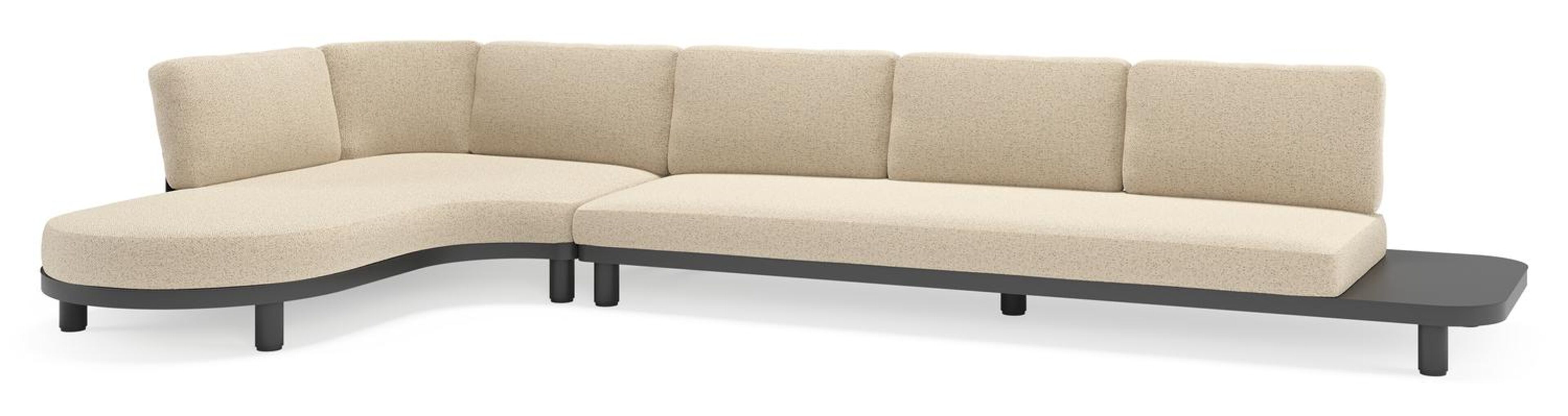 Donato loungehoek in zwart aluminium met all weather cosytica Bora Forest kussen