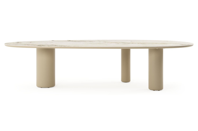 Amico tuintafel mango in beige aluminium en volkeramiek Colorado Dunes - L 320 x B 140 x H 73.5 cm