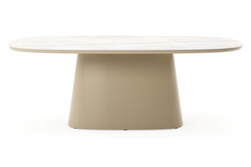 Amico tuintafel bombo xl in beige aluminium en volkeramiek Taj Mahal - L 210 x B 148 x H 73.5 cm