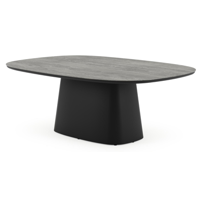 Amico tuintafel bombo xl in zwart aluminium en volkeramiek Aspen Grey - L 210 x B 148 x H 73.5 cm