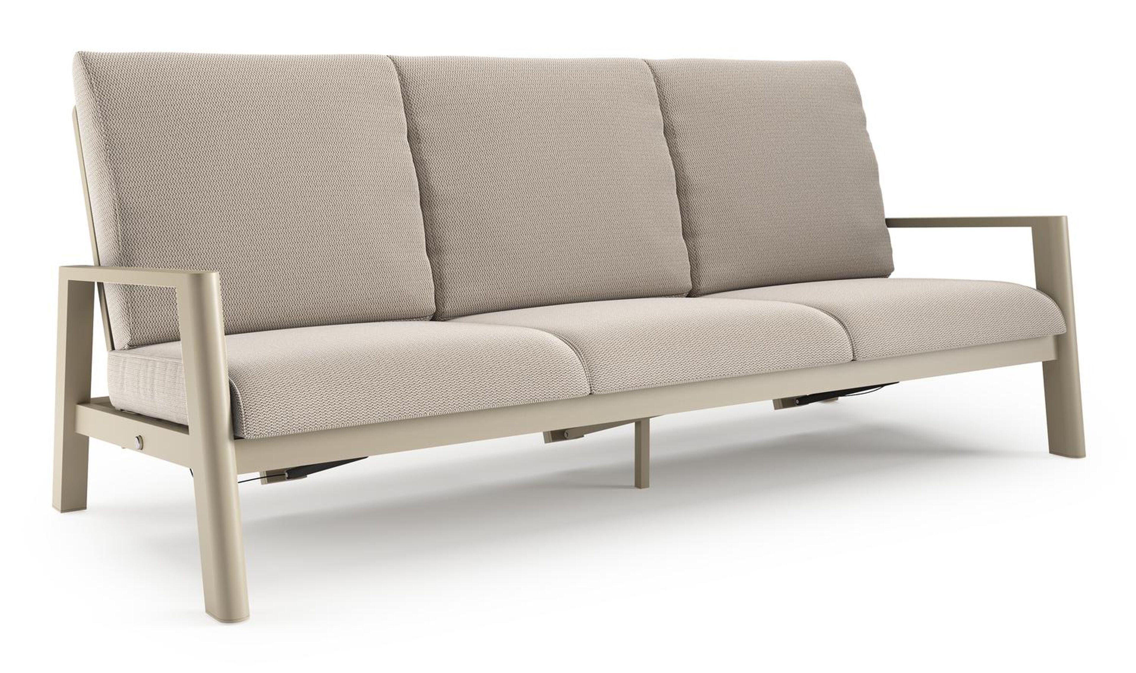 Cirello loungebank in beige aluminium met lopi fossil all weather sunbrella® luxe kussen