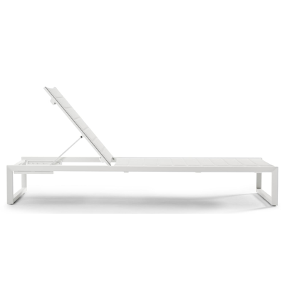 Cirello verstelbaar ligbed in wit aluminium met grijs comfort textileen