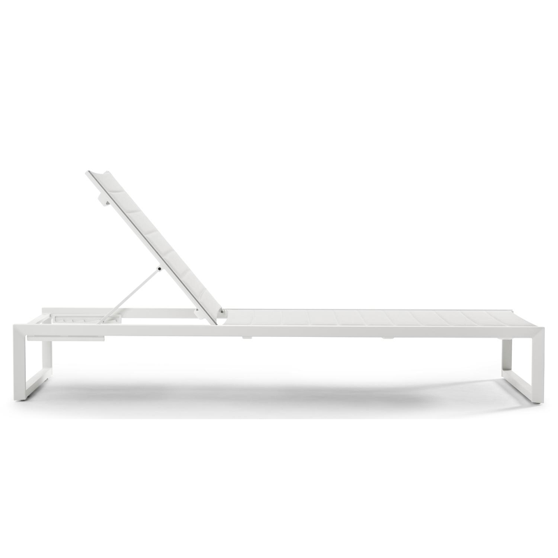 Cirello verstelbaar ligbed in wit aluminium met grijs comfort textilene