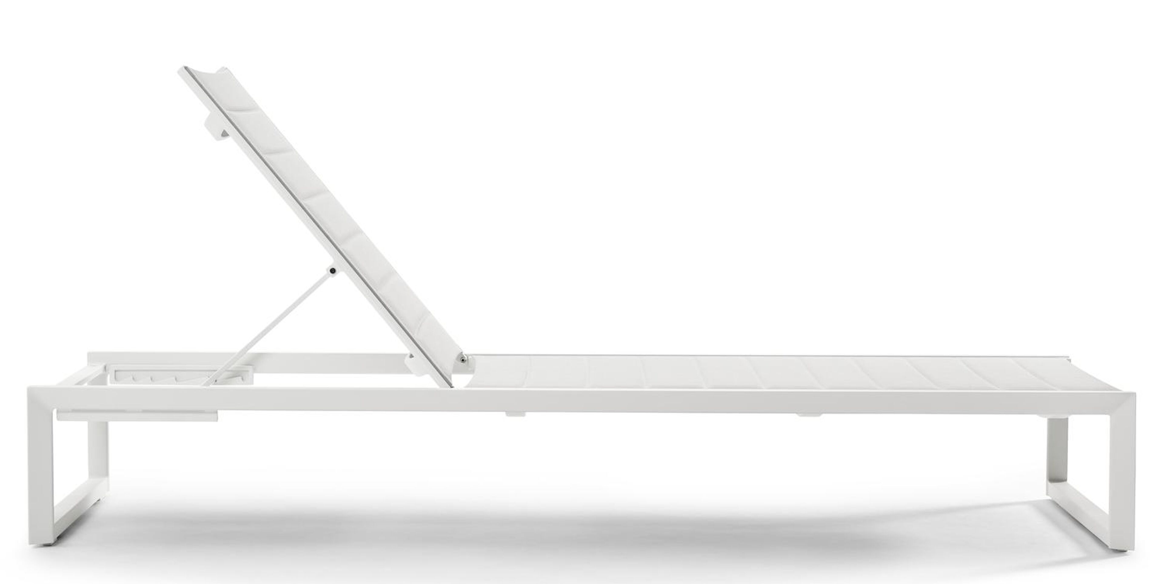 Cirello verstelbaar ligbed in wit aluminium met grijs comfort textilene