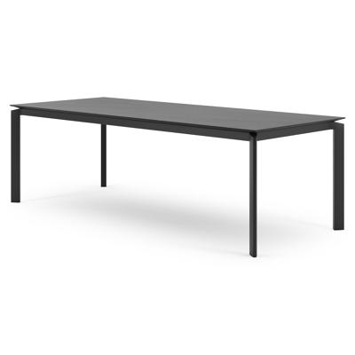 Cirello tuintafel in zwart aluminium en volkeramiek basalt black - L 240 x B 100 x H 75 cm
