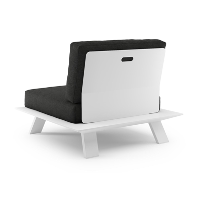 Cesano loungestoel in wit aluminium met chartres sooty all weather Sunbrella® luxe kussen