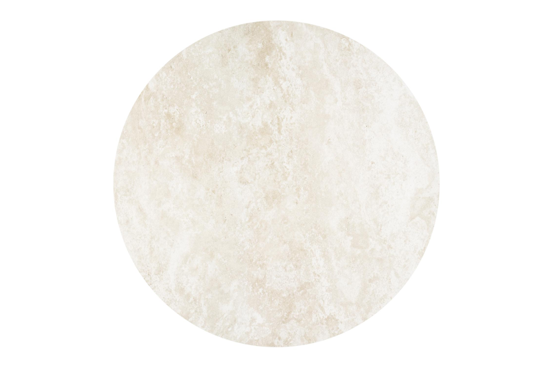 Fano tuintafel rond in wit aluminium en volkeramiek Rapolano dia. 130 cm