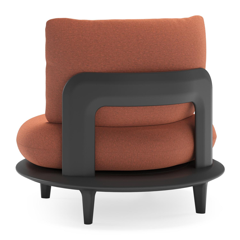 Bomero loungestoel in zwart aluminium met heritage rust all weather sunbrella® luxe kussen