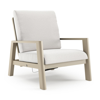 Cirello loungestoel in beige aluminium met soul optik all weather solica kussen